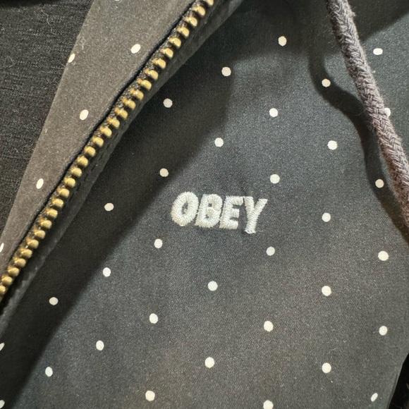 Obey Black and White Polka Dot Utility Jacket - Picture 3 of 4